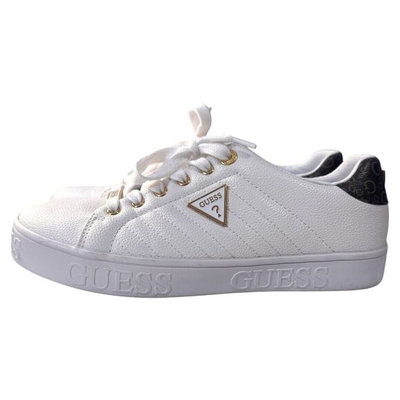 GUESS Womens Renzy Sneaker white with gold accent size US 9 - Picture 3 of 5